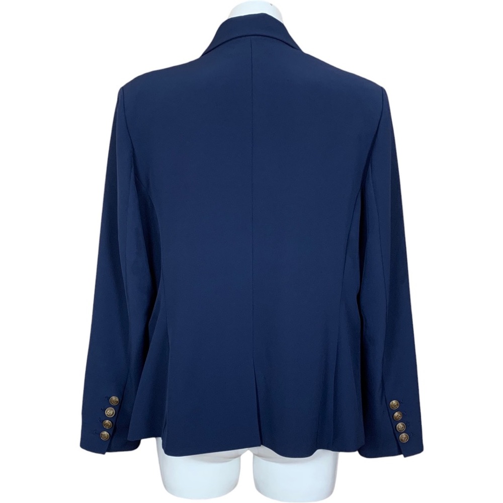 Boston Proper Blue Double Breasted Nautical Button Blazer Size 18 - Picture 6 of 11